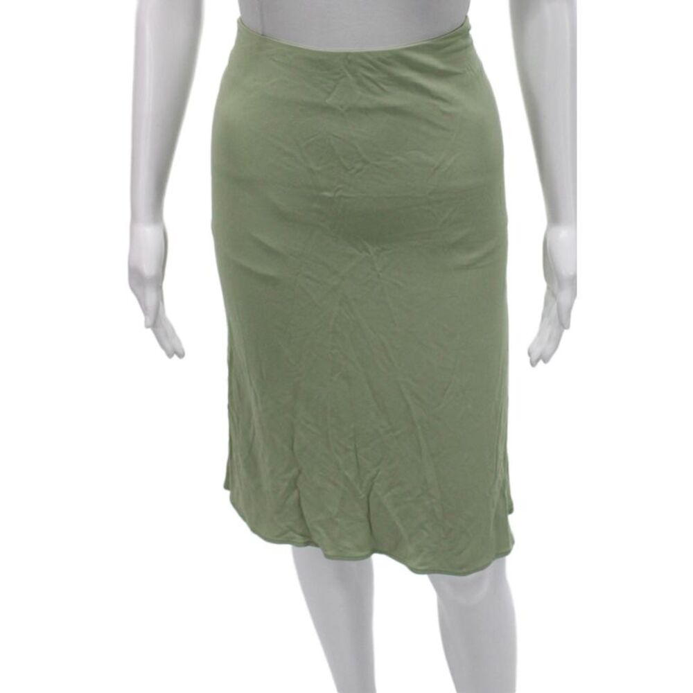 Yigal Azrouel Women A-Line Skirt Green Rayon Zip Knee Length Size 3